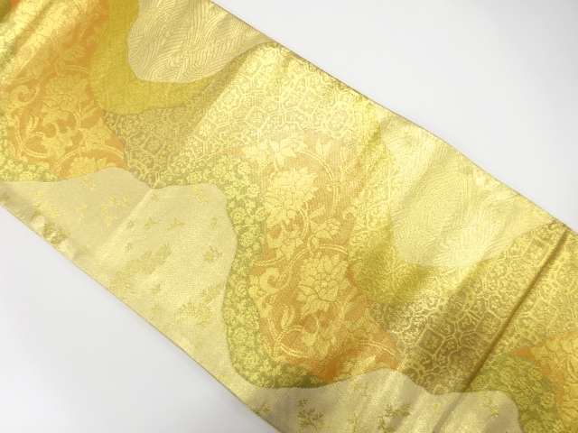 佐賀錦　道長取りに花唐草・古典柄織り出し　袋帯